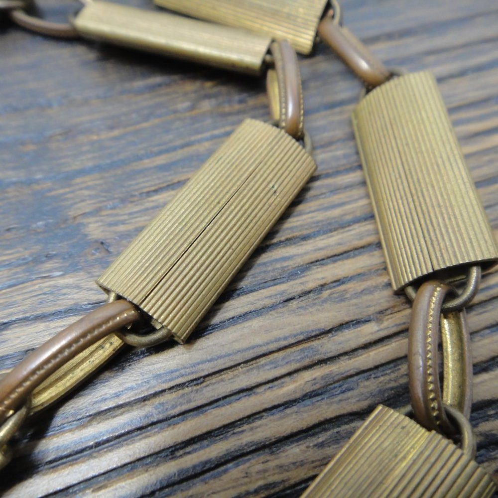 Victorian Book Chain Necklace Choker Brass Gold - Picture 8 of 10